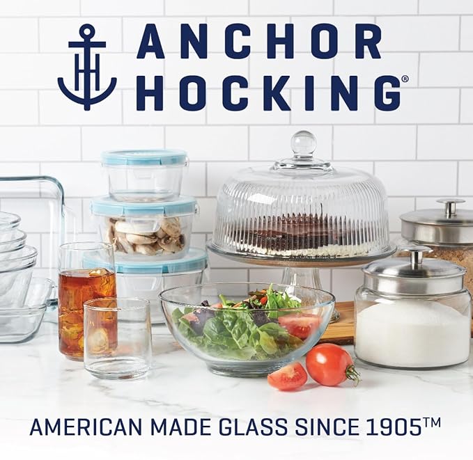 Anchor Hocking Batter Bowl, 2 Quart Glass Mixing Bowl