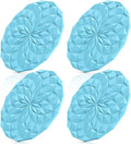ME.FAN Silicone Trivet Mats - 4 Pack Pot Holders - 7.4'' Thickened Hot Pads for Hot pots, Pans and Dishes, Heat Resistant Silicone Trivet for Table and Counter Top Blue
