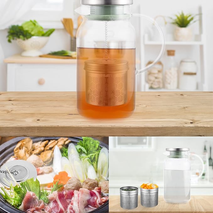 Extra Large Tea Ball Infuser for Pitcher(2 Pack), 18/8 Stainless Steel Tea Steeper, Extra Fine Mesh Tea Strainer Perfect for Brewing Herbs, Iced Tea, Coffee, Cooking Soup | For loose tea, large tea ball, fine mesh traps sediment, multi-use for drinks &...
