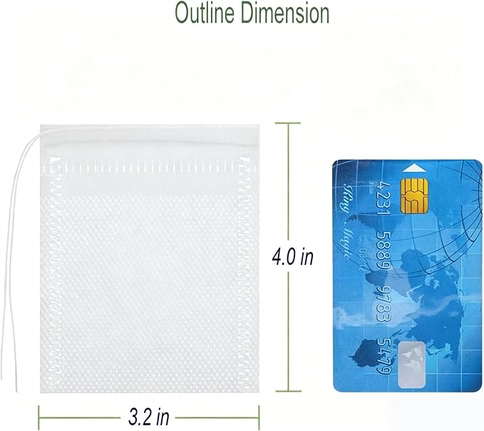 Tea Bags For Loose Leaf Tea 100PCSNon-Woven Fabric Tea Filter, Disposable empty Tea Bags Suitable For Coffee, Spices And Small Tea Bags For Brewing (White, 3.2inch x 4.0inch)