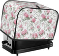 2 Slice Toaster Cover Vintage Floral Dust Proof Washable Kitchen Appliance Cover with Pocket, Oxford Fabric Countertop Toaster Protector for Standard Toasters Small Appliances