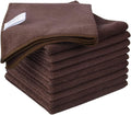 Dish Cloths for Washing Dishes with Scrub Side, Microfiber Dish Rags | Dual-sided microfiber dish cloths with scrubber for stuck-on food, quick dry kitchen washcloths 10 Pack, 12 Inch Brown