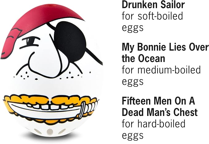 Pirate Beepegg – Egg Timer for Boiling Eggs – Musical Egg Cooker for Soft, Medium, Hard Boiled Eggs – Food Safe – Singing Floating Egg Timer – Egg Cooker for 3 Levels of Doneness - Brainstream