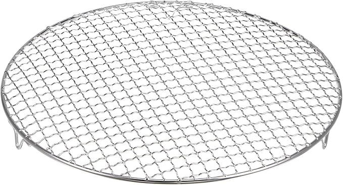 HARFINGTON Round Cooking Rack 13-inch 201 Stainless Steel Cross Wire Barbecue Grill Net with 20mm Legs for Cooking Baking Steaming BBQ
