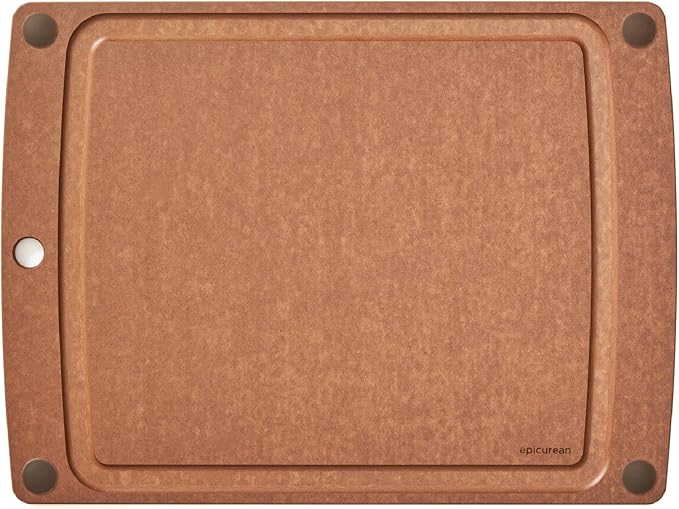 Epicurean All-In-One Cutting Board with Non-Slip Feet and Juice Groove - Non-toxic, Dishwasher Safe, Made in the USA, 17.5" x 13", Nutmeg