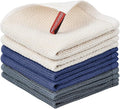 Nialnant 6 Pack Kitchen Towels,100% Cotton Absorbent Dish Cloths | Soft Quick Drying Dish Towels for Kitchen,Dish Rags for Washing Dishes,12x12 Inches, Multi Color