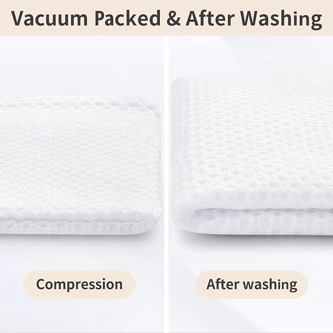 Homaxy 10 Pack 100% Cotton Kitchen Towels and Dishcloths Set, White | 12 x 12 Inches and 13 x 28 Inches Kitchen Towels Set, Ultra Soft Absorbent Dish Cloths for Washing Dishes
