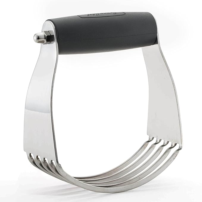 Spring Chef Medium Dough Blender Hand Tool - Durable Pastry Cutter - Black | Heavy Duty Dough Mixer w/ Stainless Steel Blades, Professional Pastry Blender for Easy Mixing, Dishwasher Safe