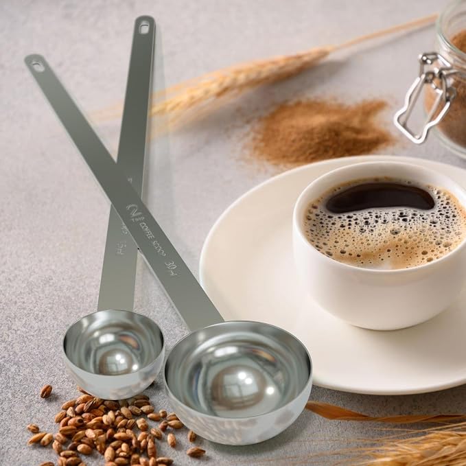 1PCS Extra Long Handle Coffee Scoop, 1Tsp(5ml) Measuring Spoon | 9” Length, Food-Grade Stainless Steel, Accurate Measurement, Dishwasher-Safe, Engraved Marking, Coffee Ritual Essential