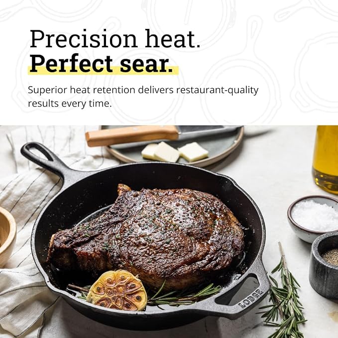 Lodge Seasoned Cast Iron Skillet Set 8, 10.25 & 12 Inches - PFAS-Free, Non-Toxic Cookware - Use with an Oven, Stove, Grill, or Campfire - Naturally Non-Stick & Oven Safe