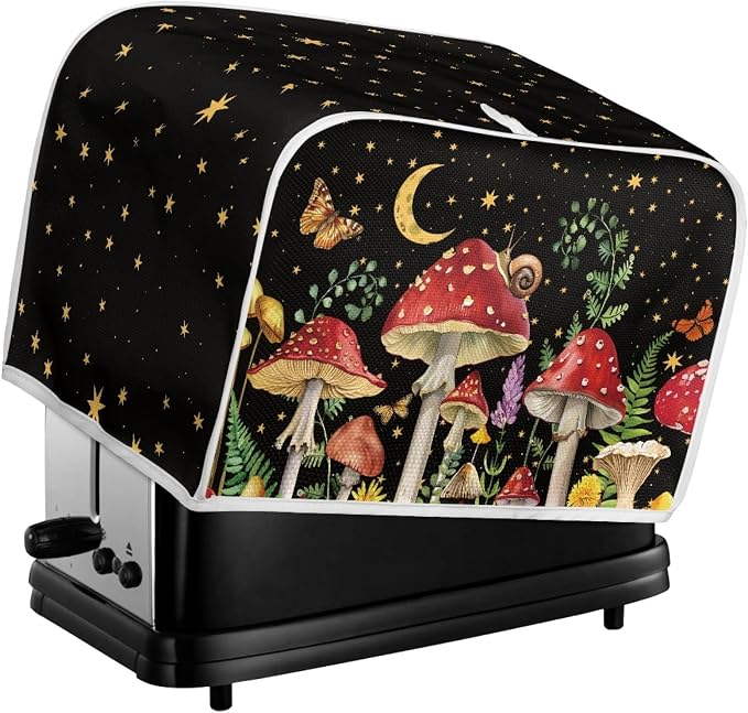 Forest Butterfly Mushroom Toaster Covers 2 Slice Wide Slot Fingerprint Protection Kitchen Small Appliances Toaster