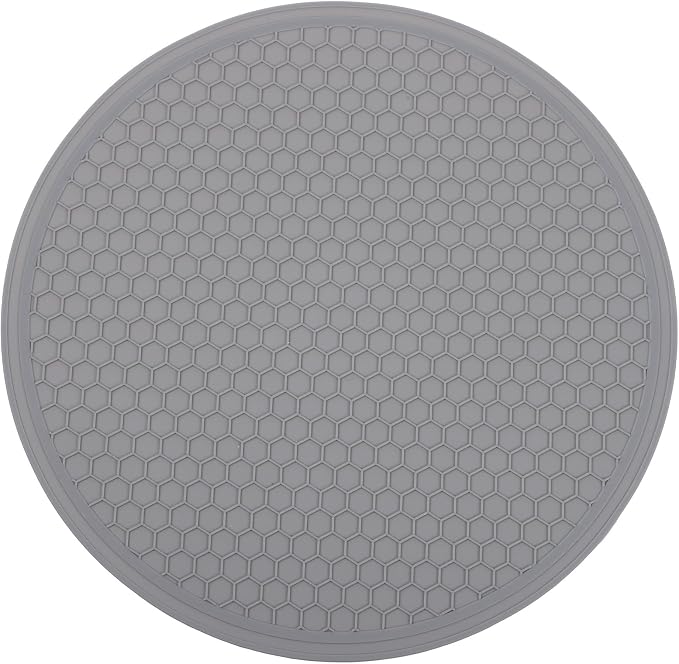 Silicone Microwave Mats, 10 inch Heat Resistant Multifunctional Mat for Kitchen, Non-Slip Silicone Trivet Dishwasher Safe, Splatter Guard, Grey 1 Pcs
