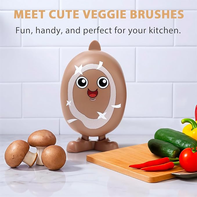 Mushroom Egg Cleaning Brush Cleaner, Vegetable Brush Scrubber for Food | Cute,Washing Veggie to Clean Mushrooms