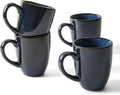 Pokini Coffee Mug 15 oz, Ceramic Coffee Mugs Set of 4, Reactive Glaze Mug for Latte/Tea/Cappuccino/Cocoa, Irregular Stackable Mug Set for Men, Women, Dad, Mom, Dishwasher & Microwave Safe, Starry Blue