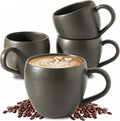 Coffee Mugs Set of 4, Black 16 oz Coffee Mugs for Latte Cappuccino Cocoa and Tea, Ceramic Coffee Cups With Handle,Stoneware Mugs for Housewarming Gifts, Microwave＆Dishwasher Safe
