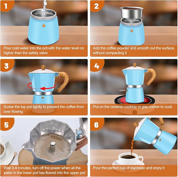 9 Cup Aluminum Espresso Stovetop Moka Pot Express Coffee Maker Percolator Italian Classic Mocha Coffee Machine for Italian and Cuban Cafe Brewing for Home & Camping 450ml 15oz