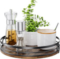 LAMU 10'' Lazy Susan Turntable Organizer for Cabinet, Round Wood Lazy Susan for Table Top, Countertop, Kitchen, Pantry, Spice, Bathroom Vanity, Decor
