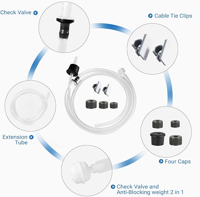 Yofidra Sink Soap Dispenser Extension Tube Kit (Anti-Backflow, 47") | Upgraded check valve, fits most soap containers, stable strong suction, no repeated tiny bottle refilling