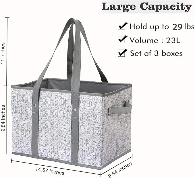 Reusable Grocery Bags 8 Pack, Foldable & Water Resistant Shopping Bags | Large Grocery Tote Bag Water Resistant Shopping Bags Foldable Grocery Bag for Clothes,Shoes and Picnic