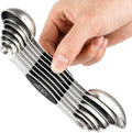 Magnetic Measuring Spoons Set of 7 Stainless Steel Dual Sided Tablespoon | Stackable Teaspoon Measure Spoon for Measuring Dry and Liquid Ingredients