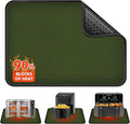 Non-slip Air Fryer Mats for Countertop, 2mm Thick, 14x12 in, Green | 1022°F Fireproof mat, heat resistant mats for countertop, non-slip silicone bottom, air fryer accessories for ninja, cosori