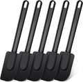 Meekoo 5 Pcs 10 Inch Rubber Spatula 500℉ High Heat Resistant Spatulas | Silicone Spatulas, for Baking Kitchen Cooking, Commercial Food Bpa Free Grade Non Stick Dishwasher Safe, Black