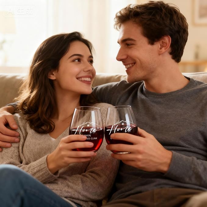 AW BRIDAL House Warming Gifts New Home Wine Glasses and Decanter Set, 2026 Closing Gifts for Home Buyers and Homeowner, New Apartment Gift Basket for Women Friend, First House Gift for Couple Newlywed