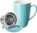 Sweese 15oz Porcelain Tea Mug with Infuser and Lid – Microwave Safe, Ergonomic Handle, Lead-Free Glaze, for Loose Leaf Tea