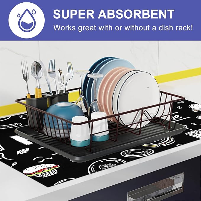 HOMETITUTE Kitchen Seasoned with Love Stove Cover 28x20 Diatomite Mat