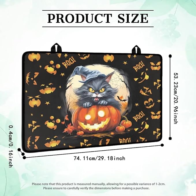Halloween Cat Pumpkin Stove Top Cover for Electric Stove, Induction Silicone Cooktop Mat, Customized Electric Stove Top Protector Mat Design Your Own Cover Halloween Decor
