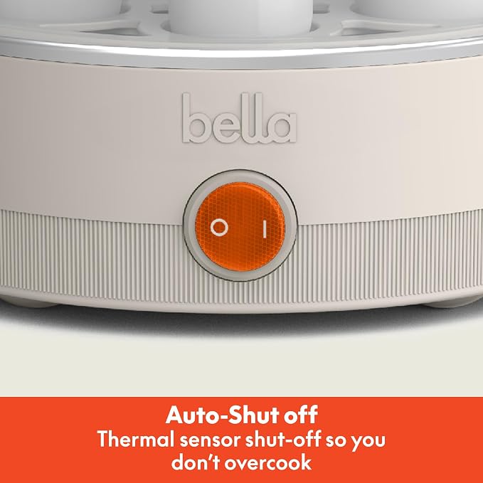 bella 14-Egg Capacity Cooker & Steamer, Double Stack, 360 Watt, Oatmilk