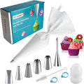Reusable Piping Bags and Tips Set- GleeAnt Frosting Piping Kit for Baking 6pcs Large Stainless Icing Tips for Cake Decorating- 16inch Pastry Bags,Coupler I Professional Cupcake Kit (11)