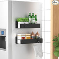 Metal Magnetic Spice Rack for Refrigerator2 Pack Black | Magnetic Shelves Heavy Duty for Fridge in Kitchen, Seasoning Storage Organizer, For Oven Washer and Dryer, For Heavier Items