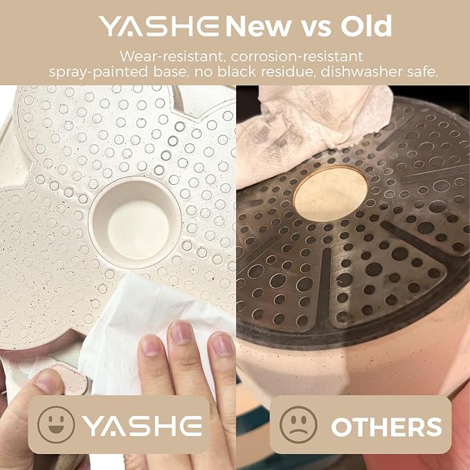 YASHE 4 Cup Nonstick Egg Pan, Induction Ready, Non-Toxic Egg Frying Pan | Granite Breakfast Skillet for Eggs Pancakes Burgers Omelette, PFOA Free, Compatible for All Hobs