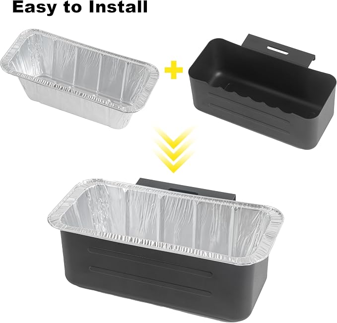 Drip Tray for Blackstone Griddles - Heavy Duty Grease Catcher Fits 17, 22, 28, 30 & 36 Inches, Includes Cup & 10 Disposable Liners, Easy Cleanup
