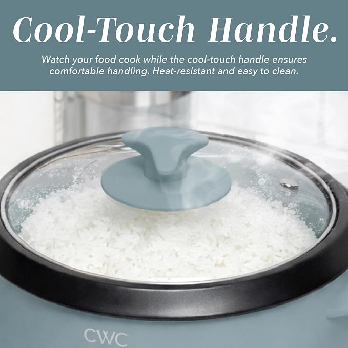 COOK WITH COLOR 6 Cup Rice Cooker 300W - Effortless Cooking and Perfectly, Cooks 3 Cups of Raw Rice for 6 Cups of Cooked Rice, Slate Blue | 300W, Cooks 3 Cups Raw Rice, 6 Cups Cooked Rice, Effortless Cooking