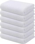 Kitinjoy 100% Cotton Waffle 6-Pack Kitchen Towels, 13" x 28", White | Super Soft, Ultra-Absorbent, Fast Drying, lightweight, Quick Drying Kitchen Hand Towels