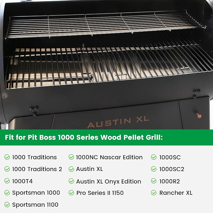 Warming Rack for Pit Boss, Upper Cooking Grate for Pit Boss Austin XL Parts Pitboss 1000 Series Holding Top Rack Pro Sportsman Traditions Wood Pellet Smoker Grill Replacement 32421 PB1000XL-018-R00