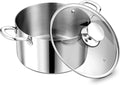 P&P CHEF 5 Quart Tri-Ply Stainless Steel Stock Pot, Cooking Pot with Lid | 5 Qt Stockpot for Soup Pasta Vegetable, Induction Cookware for All Stoves, Sturdy & Double Handle, Oven & Dishwasher Safe