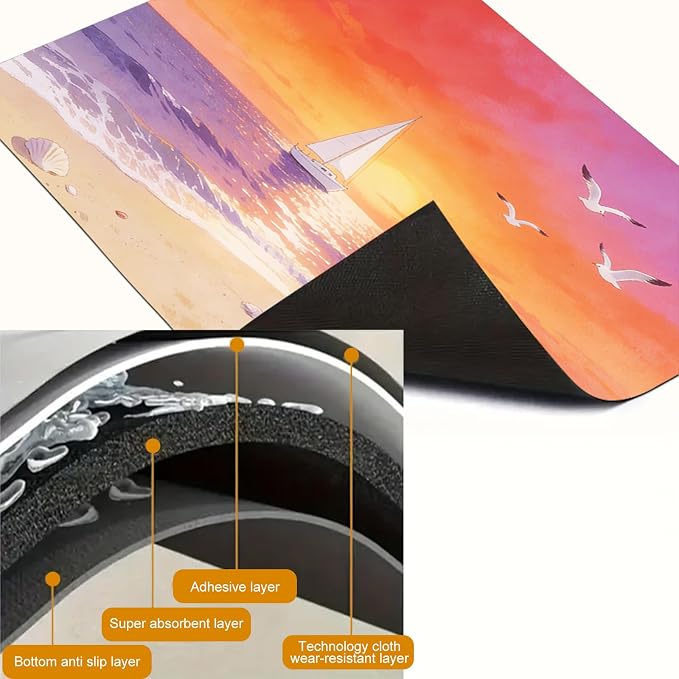 HOMETITUTE Summer Stove Top Covers for Electric Stove 28x20 Inches Sunset Sailboat Beach Heat Resistant Glass Cooktop Protector Pad Decorative Stovetop Cover for Kitchen Coffee Bar Decor