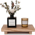 Wood Bathroom Tray Farmhouse Decor Kitchen Soap Holder, 9"x6" Brown | Waterproof, Lightweight, Easy Clean, Small Wooden Riser Pedestal Stand Accessories for Office Desk, Vanity, Counter, Sink