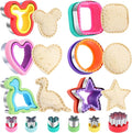 12 Pcs Sandwich Cutter and Sealer Set, Bread Decruster Pancake Maker DIY Cookie Cutters Vegetable Cutter Shapes for Kids, Ideal for School Lunch Boxes and Bento Boxes Boys Girls