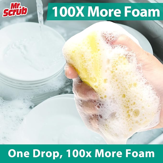 Mr. Scrub Sponges Kitchen Scrub Dish Sponge Scouring Pad, 48 Pack Cleaning Brush Scrubber Supplies for Soap, Dishwashing Dinnerware Sets Pan Pot Towels Cloth Rags Holder Glass Dishwasher Sink Bathroom