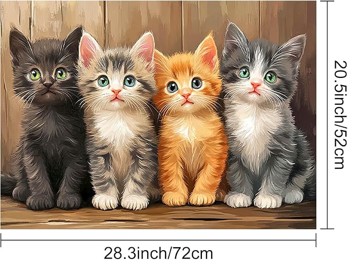 HOMETITUTE Four Cute Cats Stove Top Cover 28x20 Diatomite Mat