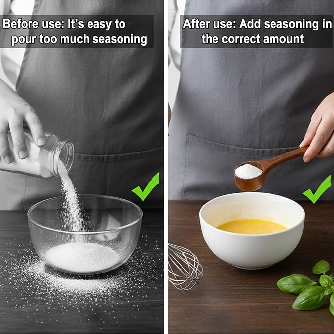 Wooden Measuring Cups and Spoons Set - Eco-Friendly Solid Acacia Wood, Laser Engraved Measurements, Perfect for Baking & Cooking - Ideal for Bakers (4-Pc Small Acacia Measuring Cups)