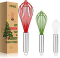 OYV Christmas Whisk Set of 3, 8/10/12 Inch, Holiday Red/Green/White | Christmas Gift for Bakers and Home Chefs