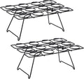 Patelai 2 Pack Ice Cream Cone Baking Racks 12-cavity Cupcake Cone Holders Cupcakes Display Stands Cooling Racks for Home Kitchen Baking Cooking Ice Cream Tools Supplies(Black)