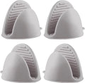 2 Pairs All Gray Mini Silicone Oven Gloves, Mini Finger Protector Pot Holder for Kitchen,Cooking,Baking,BBQHeat Resistant Gloves，can be Washed in the Dishwasher