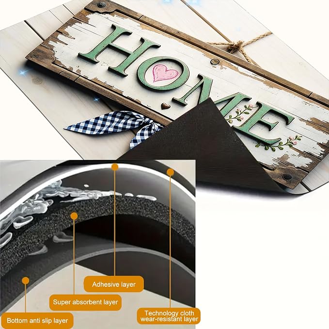HOMETITUTE Spring Stove Top Covers for Electric Stove 28x20 Inches Rustic HOME Sign Heat Resistant Glass Cooktop Protector Pad Decorative Stovetop Cover for Kitchen Coffee Bar Decor