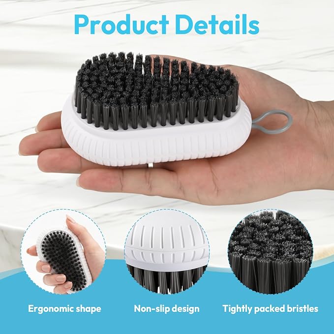 Fruit and Vegetable Brush, Multi-Purpose Produce Scrubber Brush with Non-Slip Handle & Hanging Loop